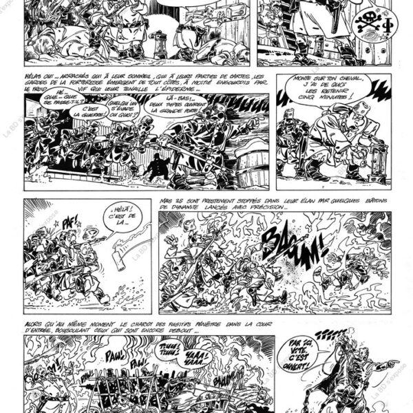 Bastos et Zakousky planche originale encrée tome 2 - p 42 Pica