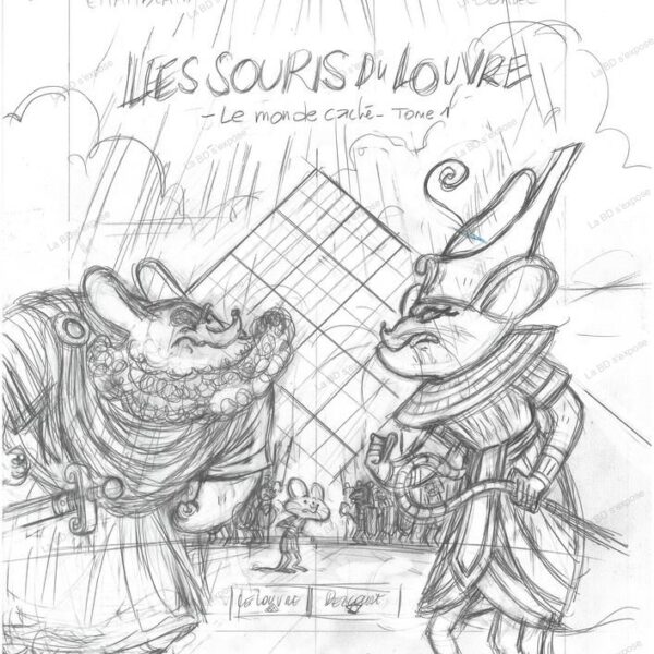 Les Souris du Louvre Tome 01 Couverture crayonne Sandrine Goalec