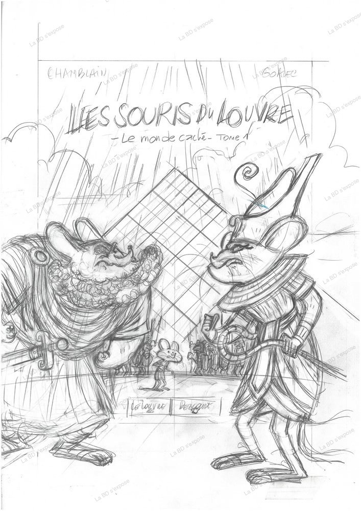 Les Souris du Louvre Tome 01 Couverture crayonne Sandrine Goalec