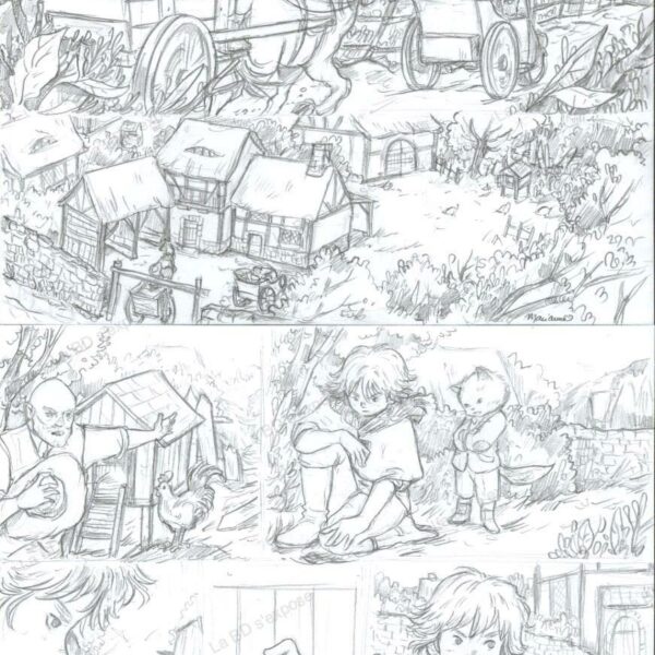 Planche originale de bandes dessinées Lothaire Flammes Tome 1 P24 Marianne Alexandre
