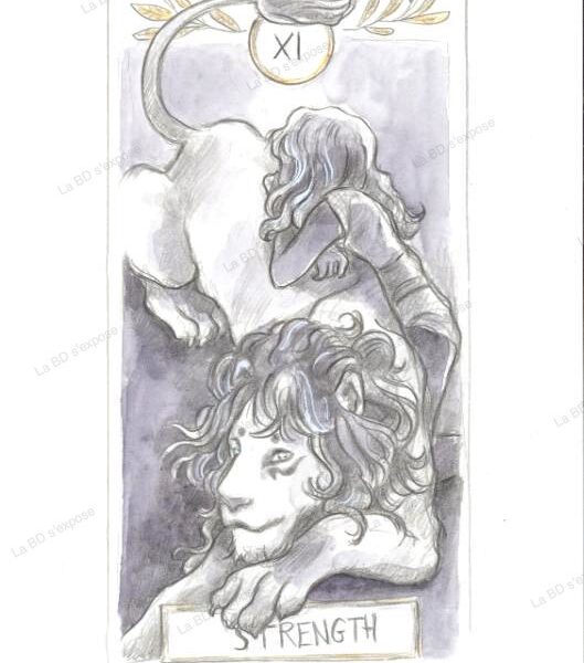 Planche originale de bandes dessinées Tarot Dandelion Strenght Marianne Alexandre