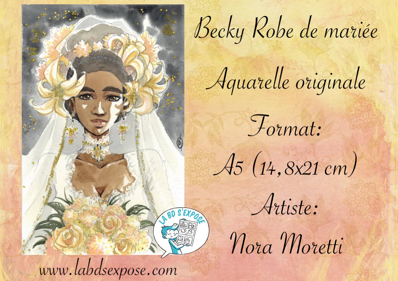 Réseaux Aquarelle originale BD Becky mariée Nora Moretti