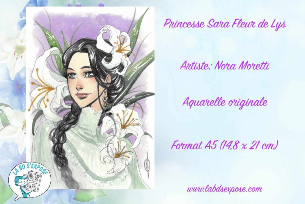 Réseaux aquarelle originale princesse sara fleur de lys nora moretti