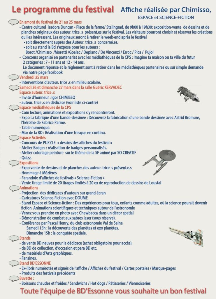 programme 23ème festival BD'Essonne d'Igny