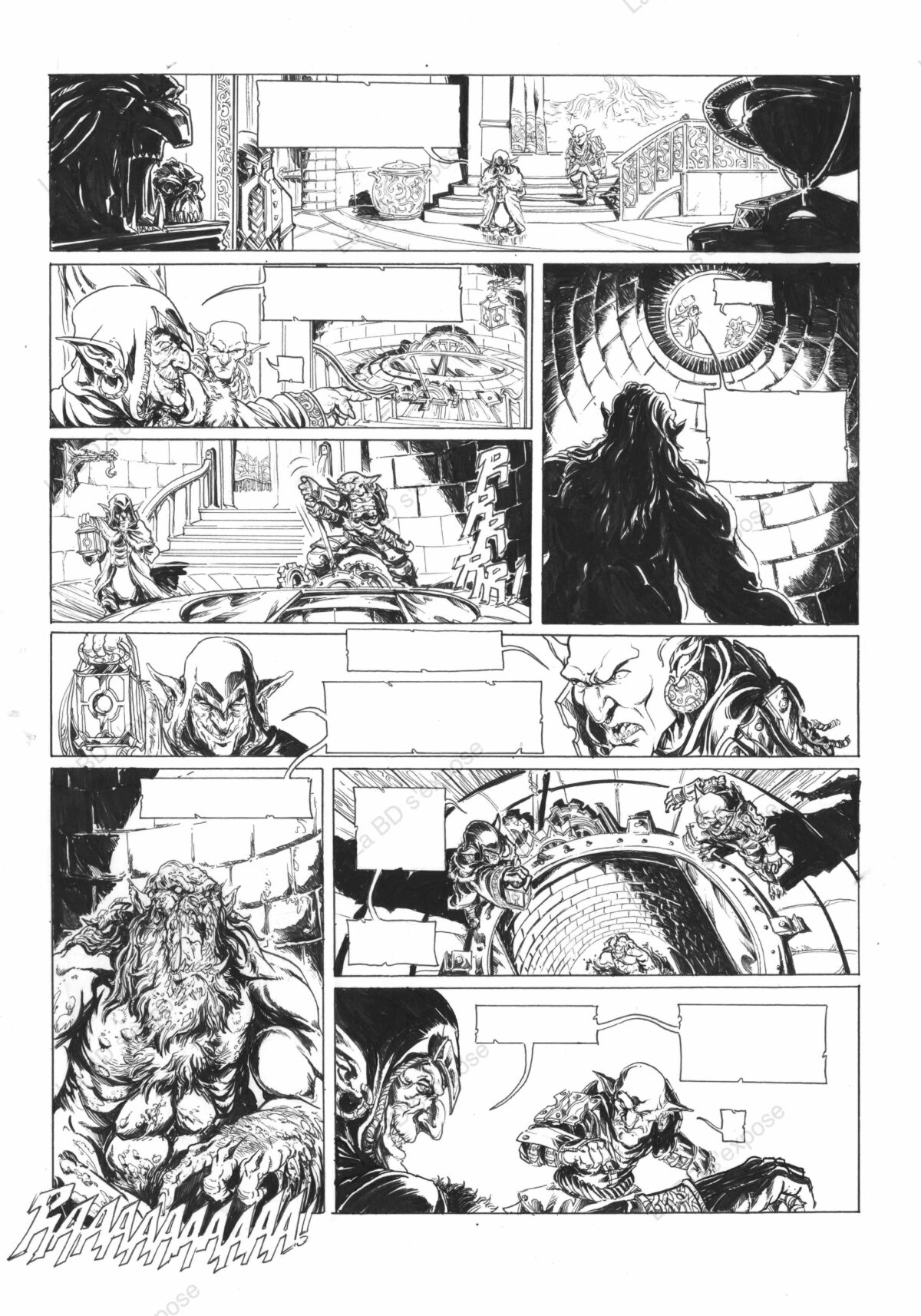 Planche Originale de bandes dessinées Orcs et Gobelins T04 P54 Paolo Deplano