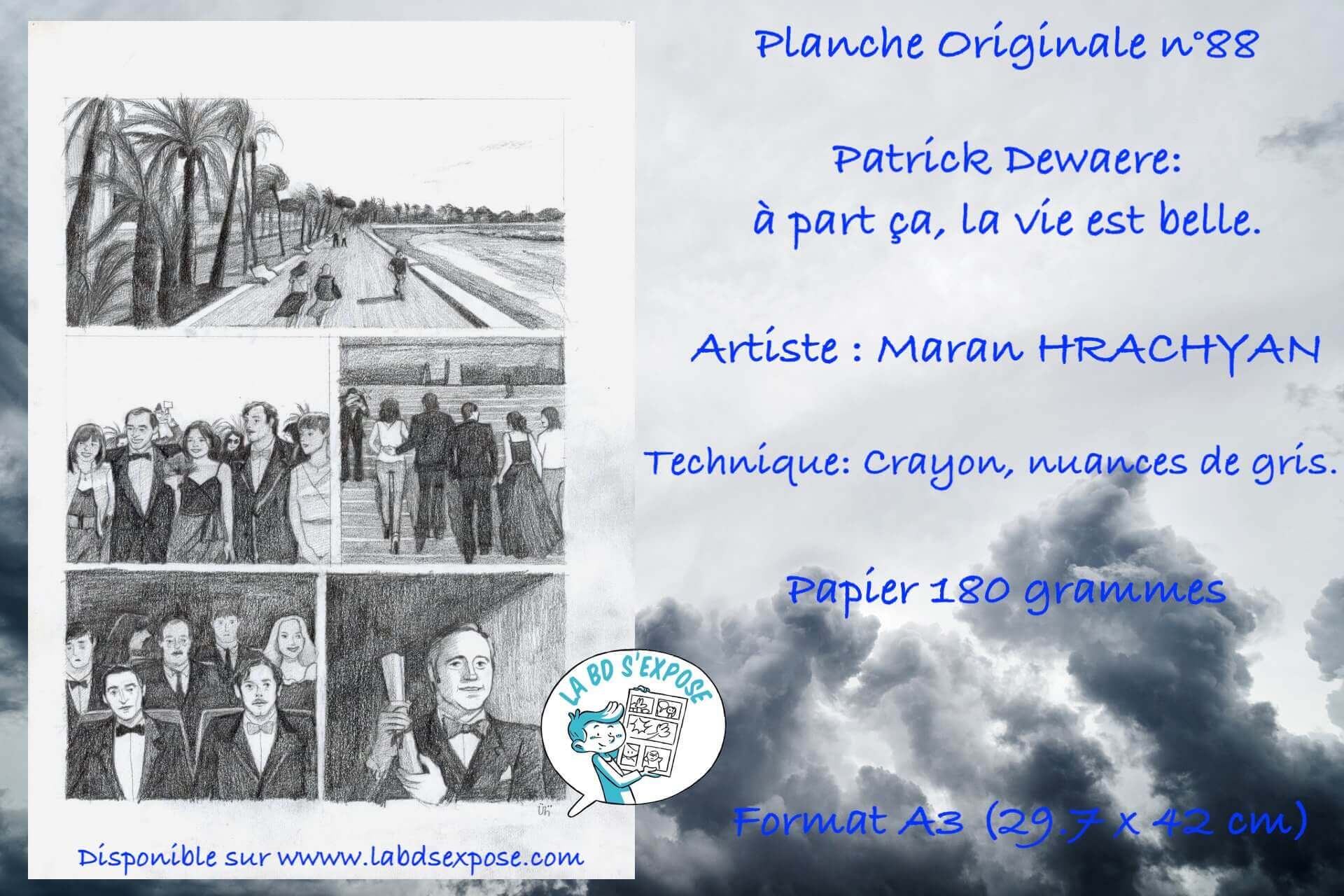 Réseaux Planche originale BD Patrick Dewaere Maran Hrachyan