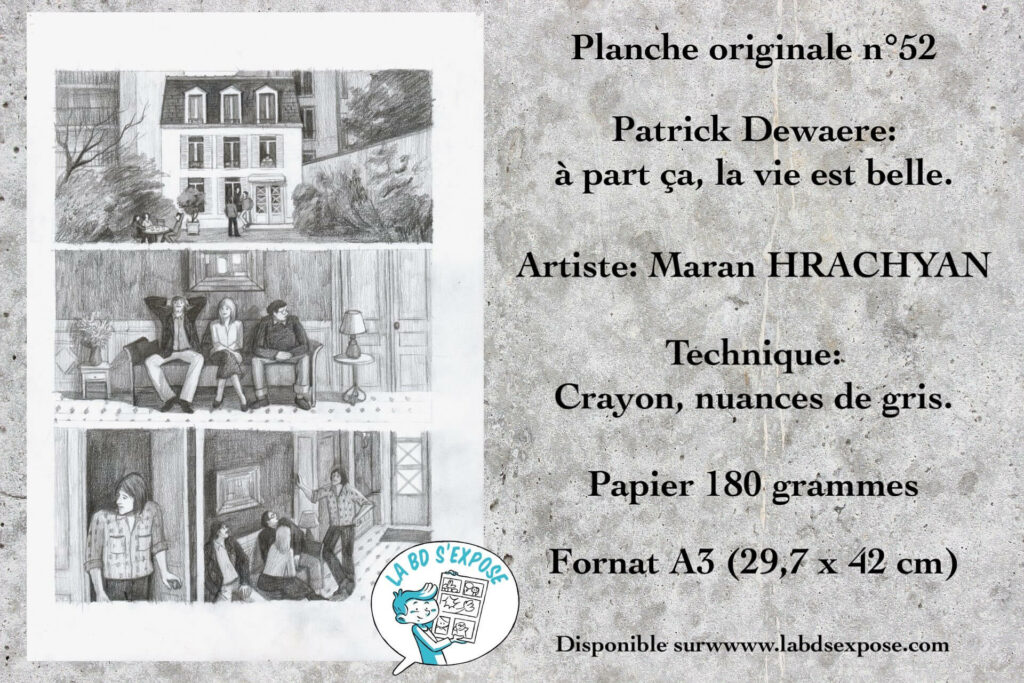 Réseau Planche originale de bandes dessinees Patrick Dewaere N°52 Maran Hrachyan La BD s'expose
