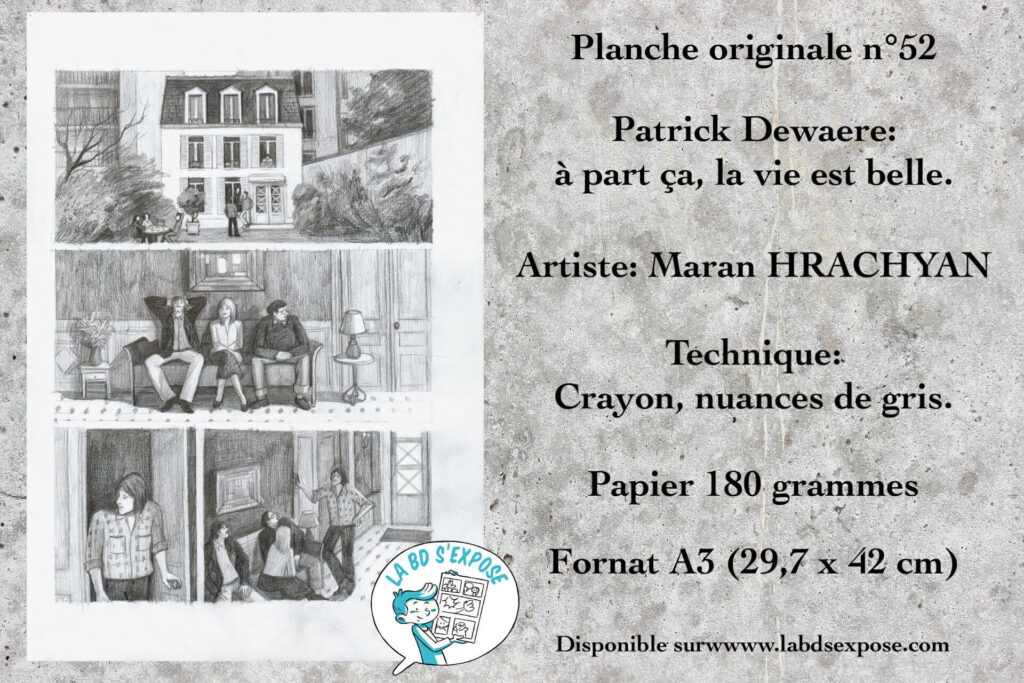Réseau Planche originale de bandes dessinees Patrick Dewaere N°52 Maran Hrachyan La BD s'expose