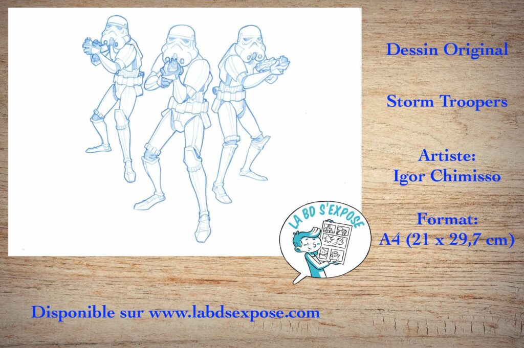 Réseaux Dessin Original de bandes dessinées Storm Troopers 1 Igor Chimisso La BD s'expose