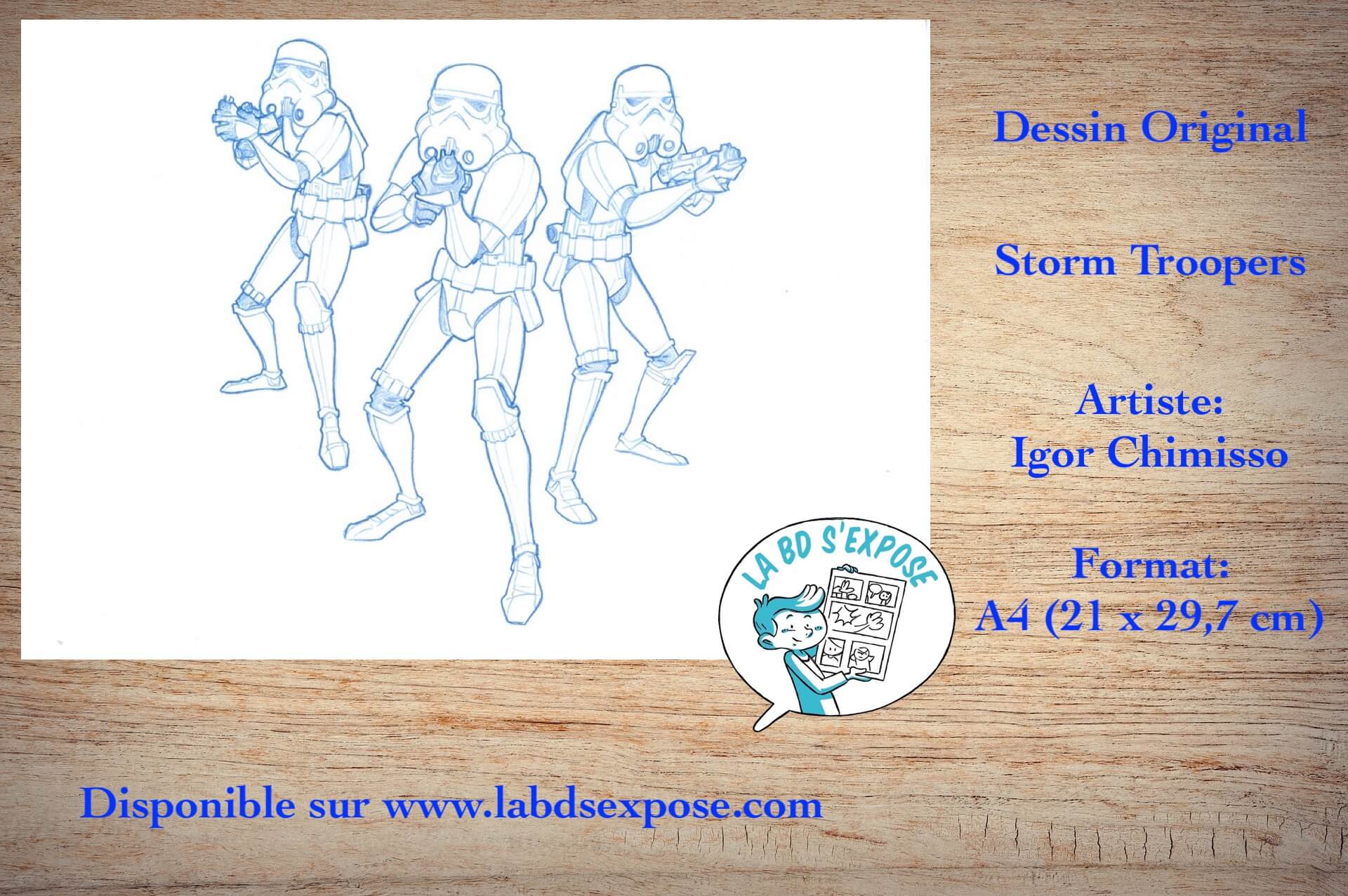 Réseaux Dessin Original de bandes dessinées Storm Troopers 1 Igor Chimisso La BD s'expose