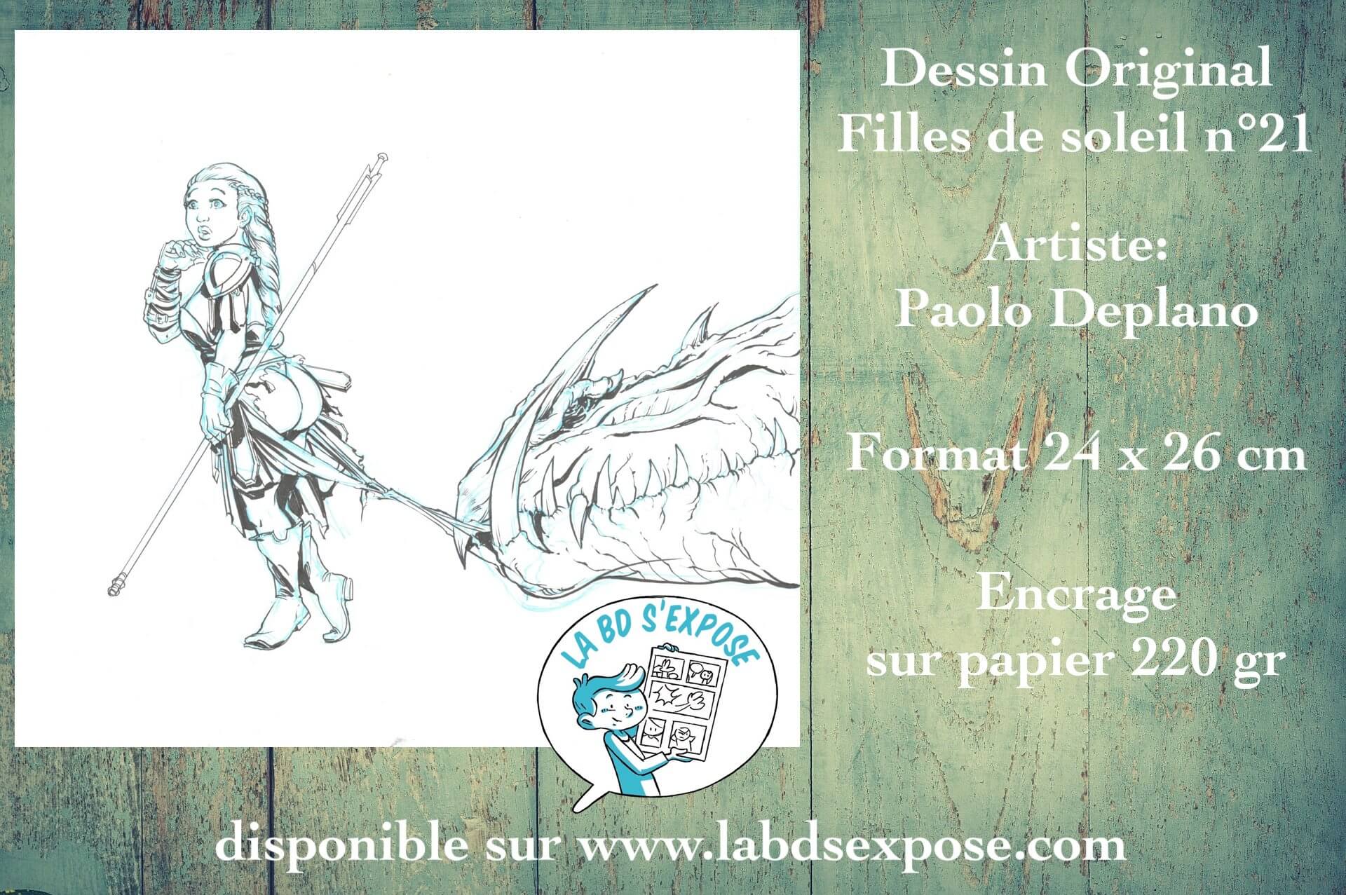 Réseaux Dessin original filles de soleil 21 Paolo Deplano La BD s'expose