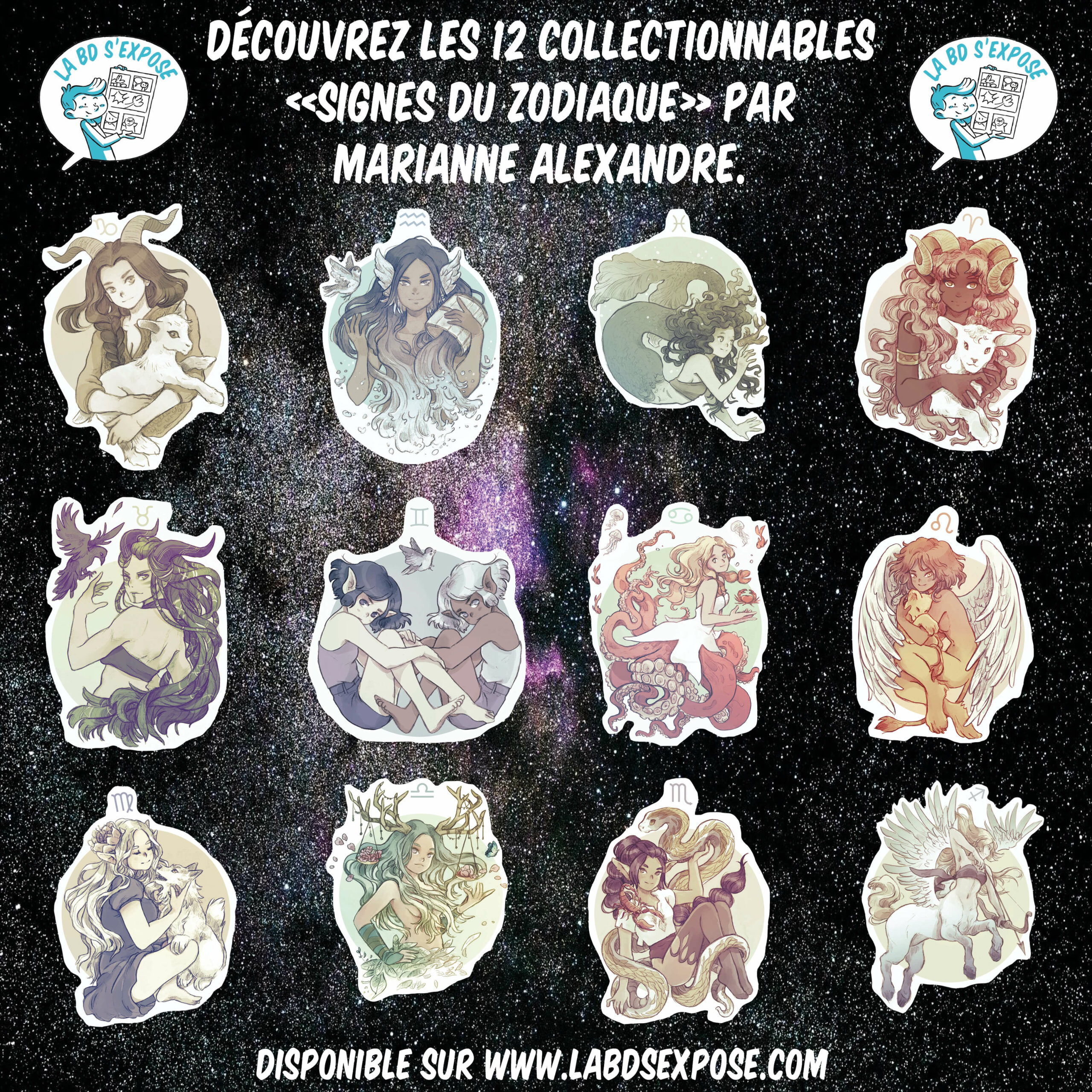 Réseaux présentation collectionnables Zodiaque Marianne Alexandre La BD s'expose