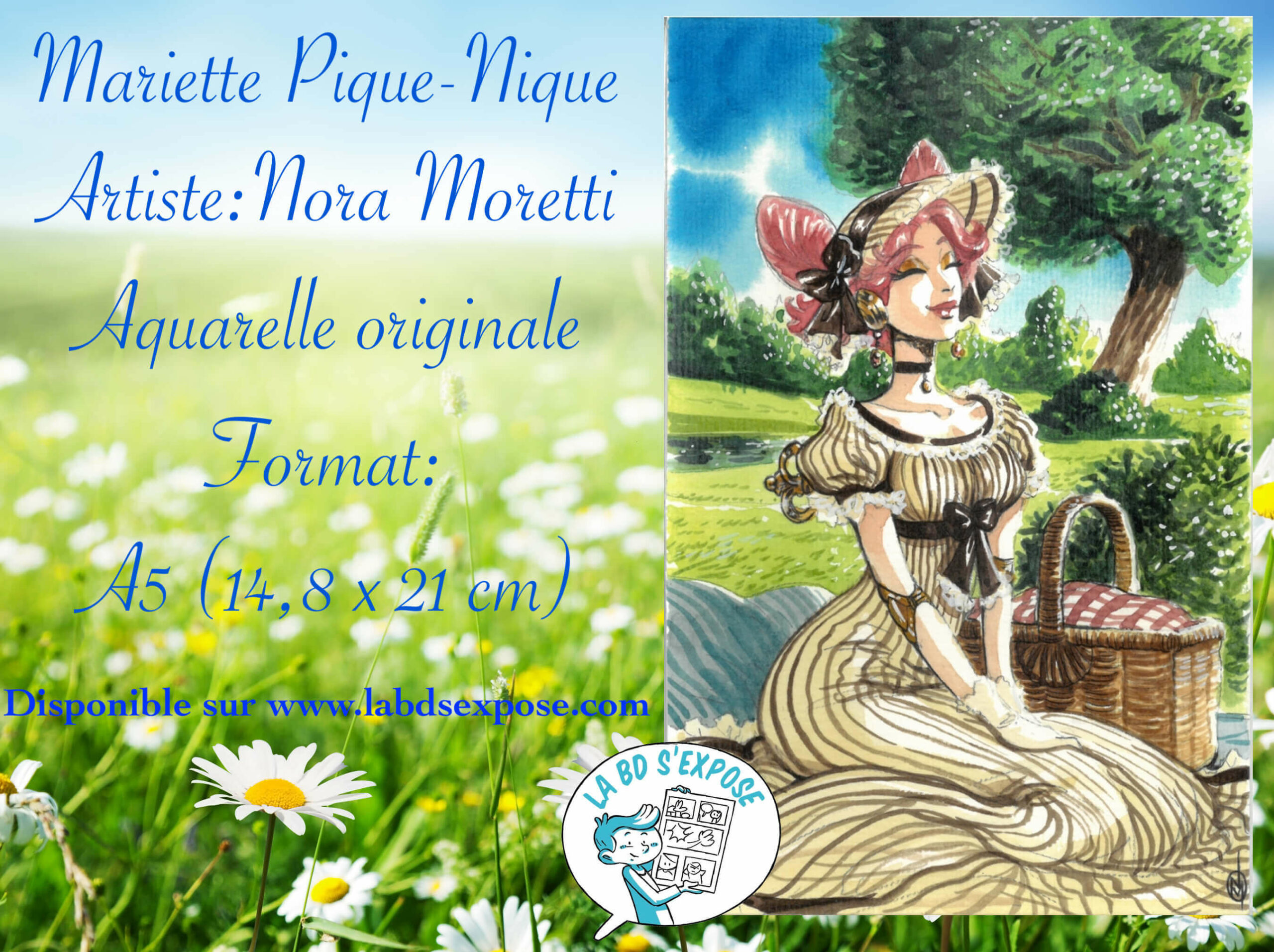 réseaux Aquarelle originale Mariette Pique Nique Nora Moretti La BD s'expose