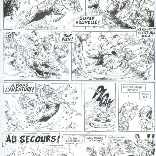 Planche originale de bandes dessinees Triple Galop Tome 10 P2 Benoit Du peloux La BD s'expose