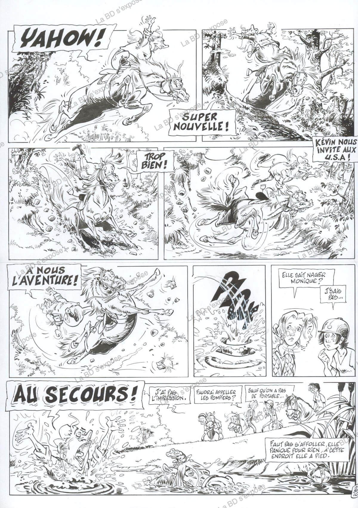 Planche originale de bandes dessinees Triple Galop Tome 10 P2 Benoit Du peloux La BD s'expose