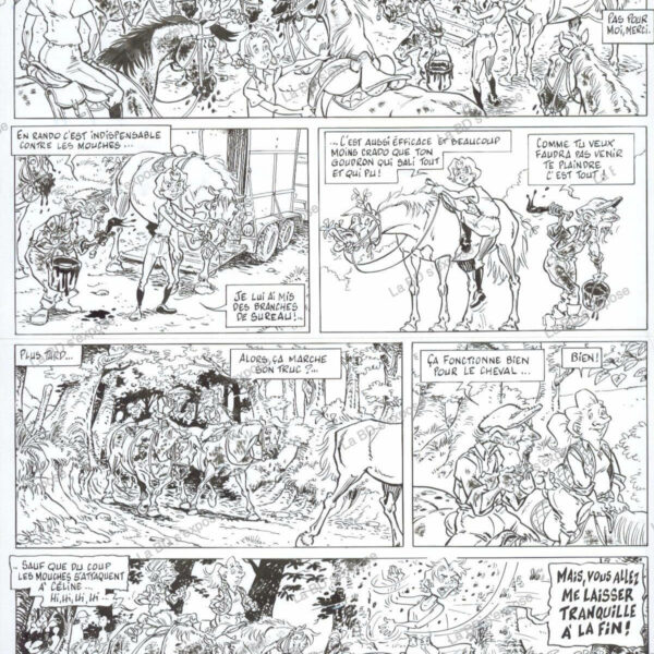 Planche originale de bandes dessinees Triple Galop Tome 6 P8 Benoit Du peloux La BD s'expose