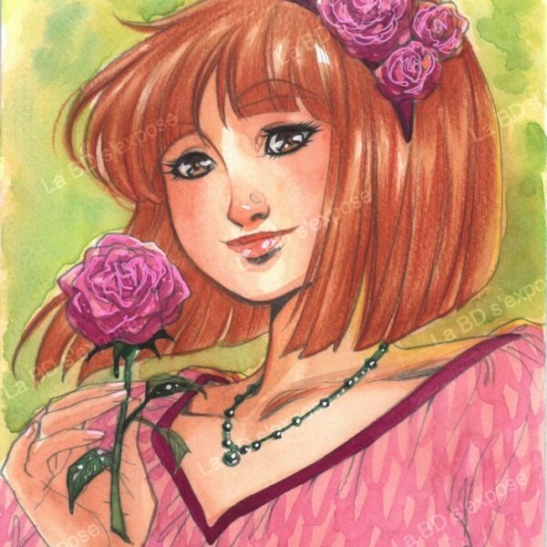 Aquarelle Originale Emily Saint John Rose Nora Moretti La BD s'expose