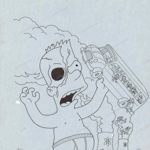Planche Originale de bande dessinee Bart Simpson Treehouse of horror #8 encrage Bill Morrison La BD s'expose