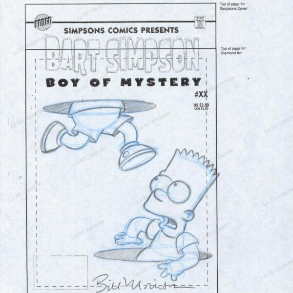 Planche orignale de bande dessinee Bart Simson Comics #30 crayonné Bill Morrison La BD s'expose