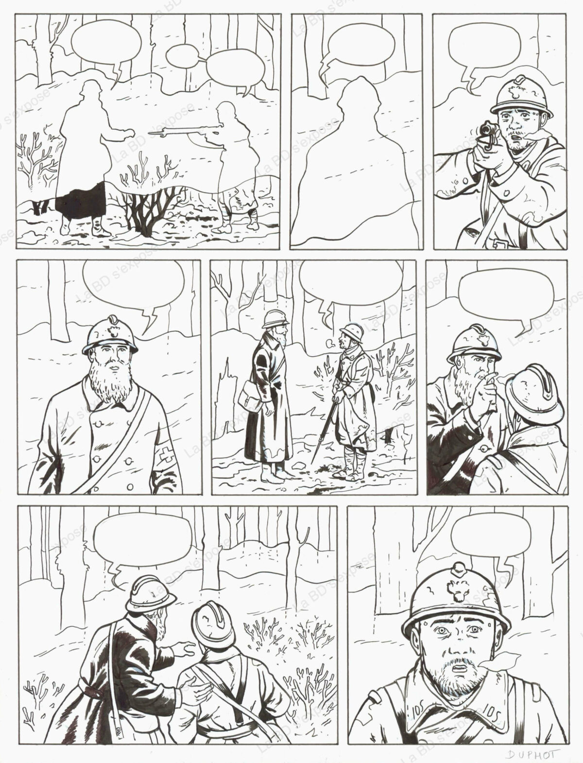 Planche originale de bande dessinee Le pere Brottier remuer ciel et terre P3 Herve Duphot La BD s'expose