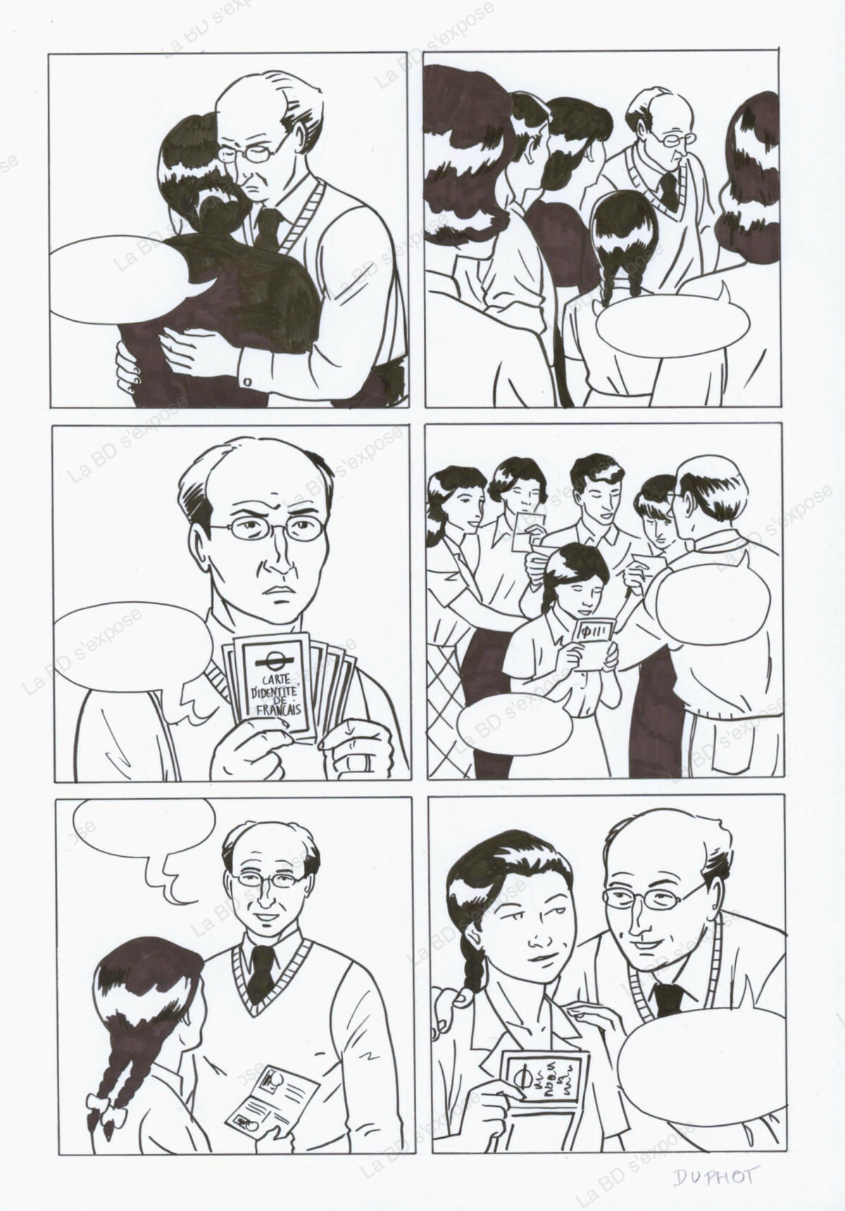 Planche originale de bande dessinee Simone Veil L'imortelle P68 Herve Duphot La BD s'expose