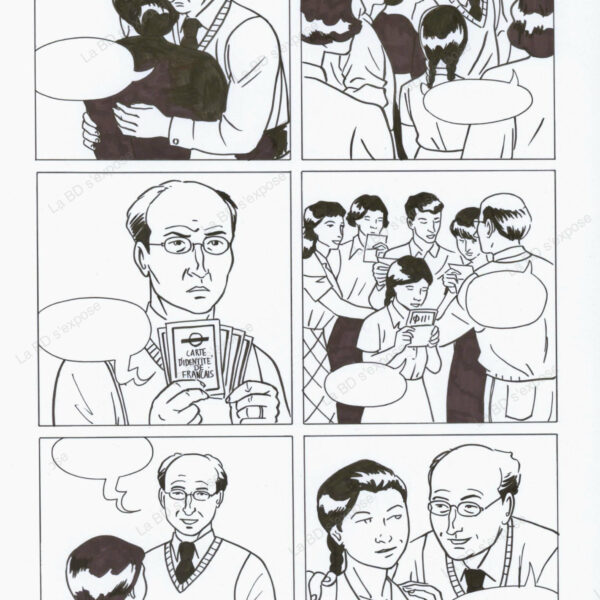 Planche originale de bande dessinee Simone Veil L'imortelle P68 Herve Duphot La BD s'expose