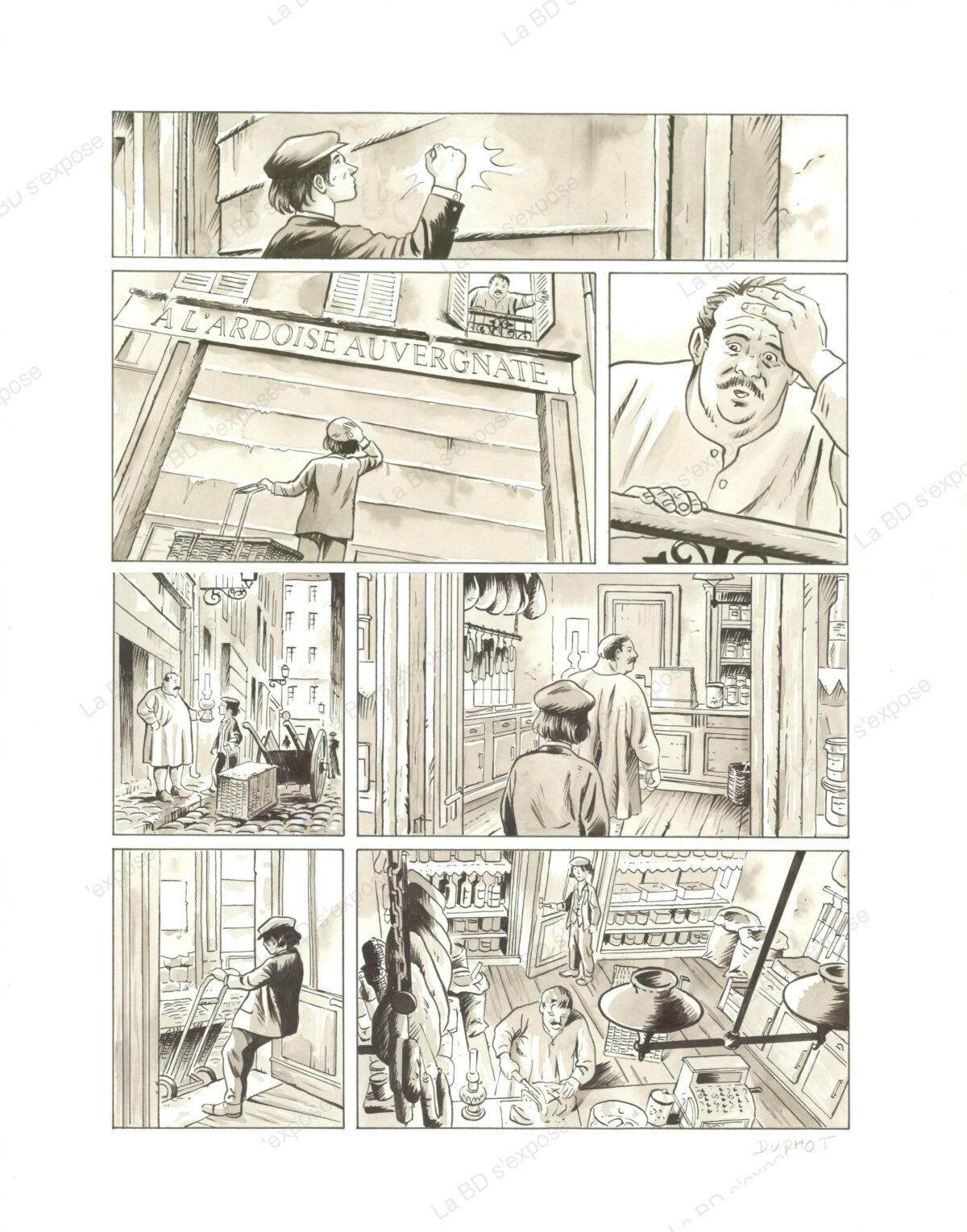 Planche originale de bande dessinee l'apache et la cocotte P14 Hervé Duphot La BD s'expose