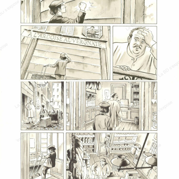 Planche originale de bande dessinee l'apache et la cocotte P14 Hervé Duphot La BD s'expose