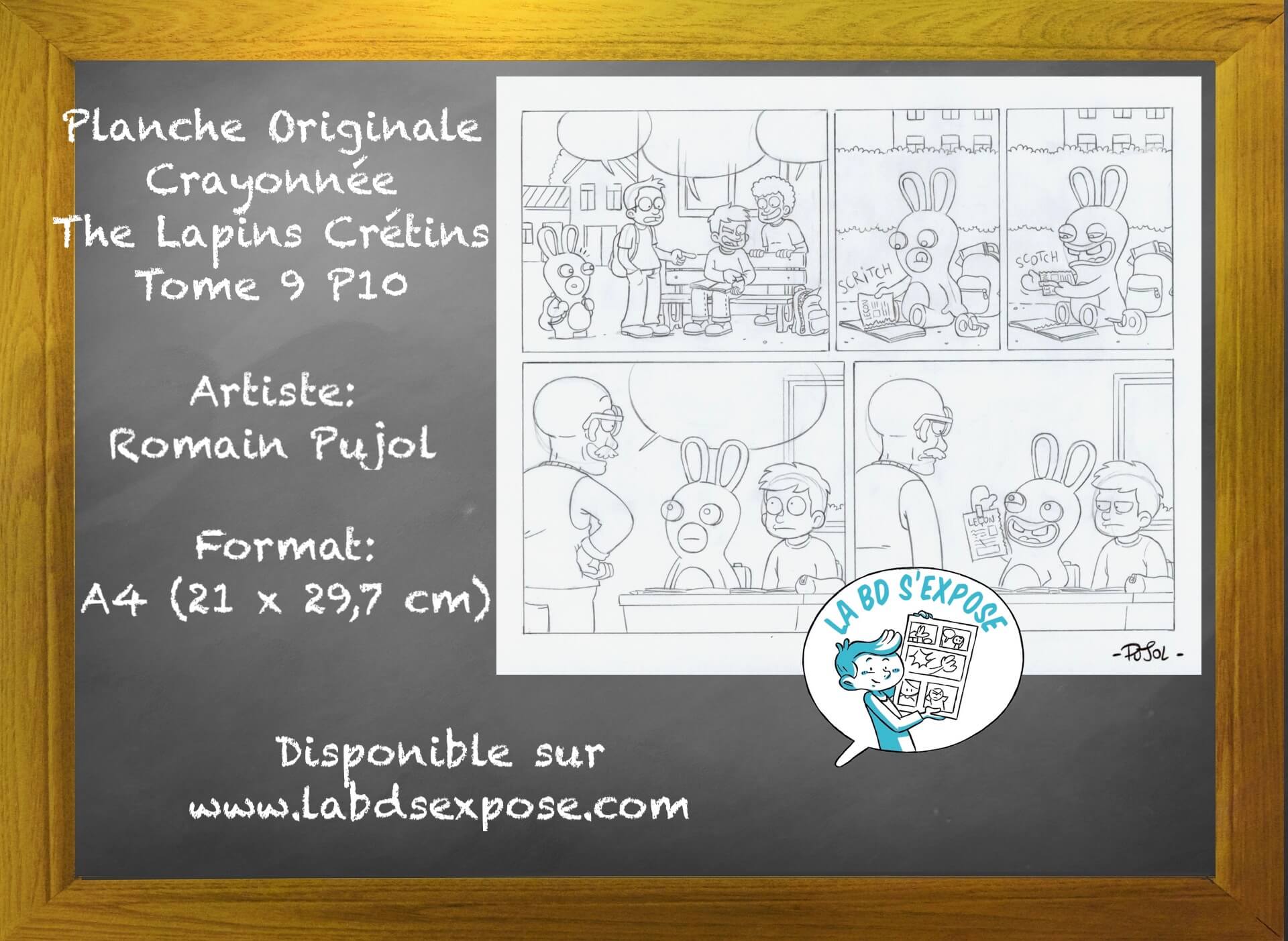 Réseaux Planche originale de bandes dessinees The lapins Cretins tome 9 P10 Romain Pujol La BD s'expose