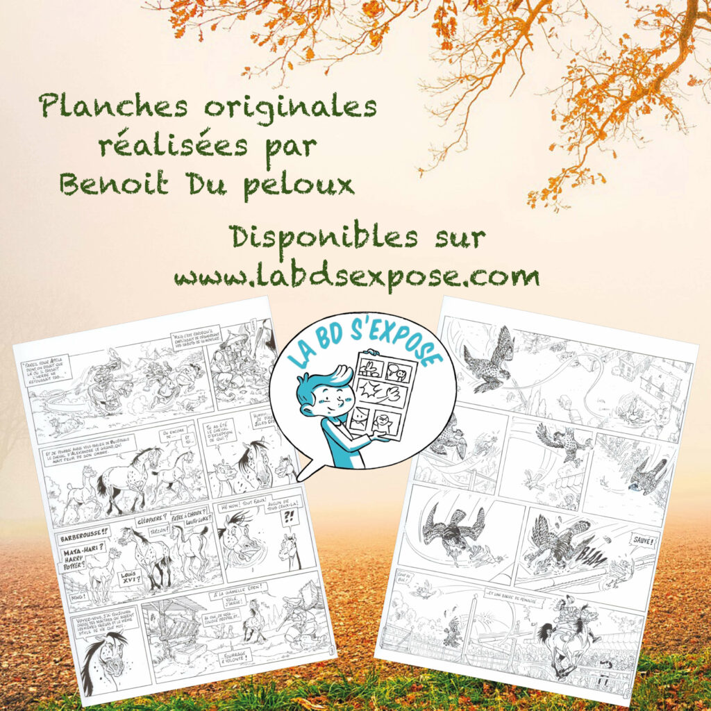 Réseaux planches originales de bandes dessinees Triple Galop Benoit du Peloux La BD s'expose