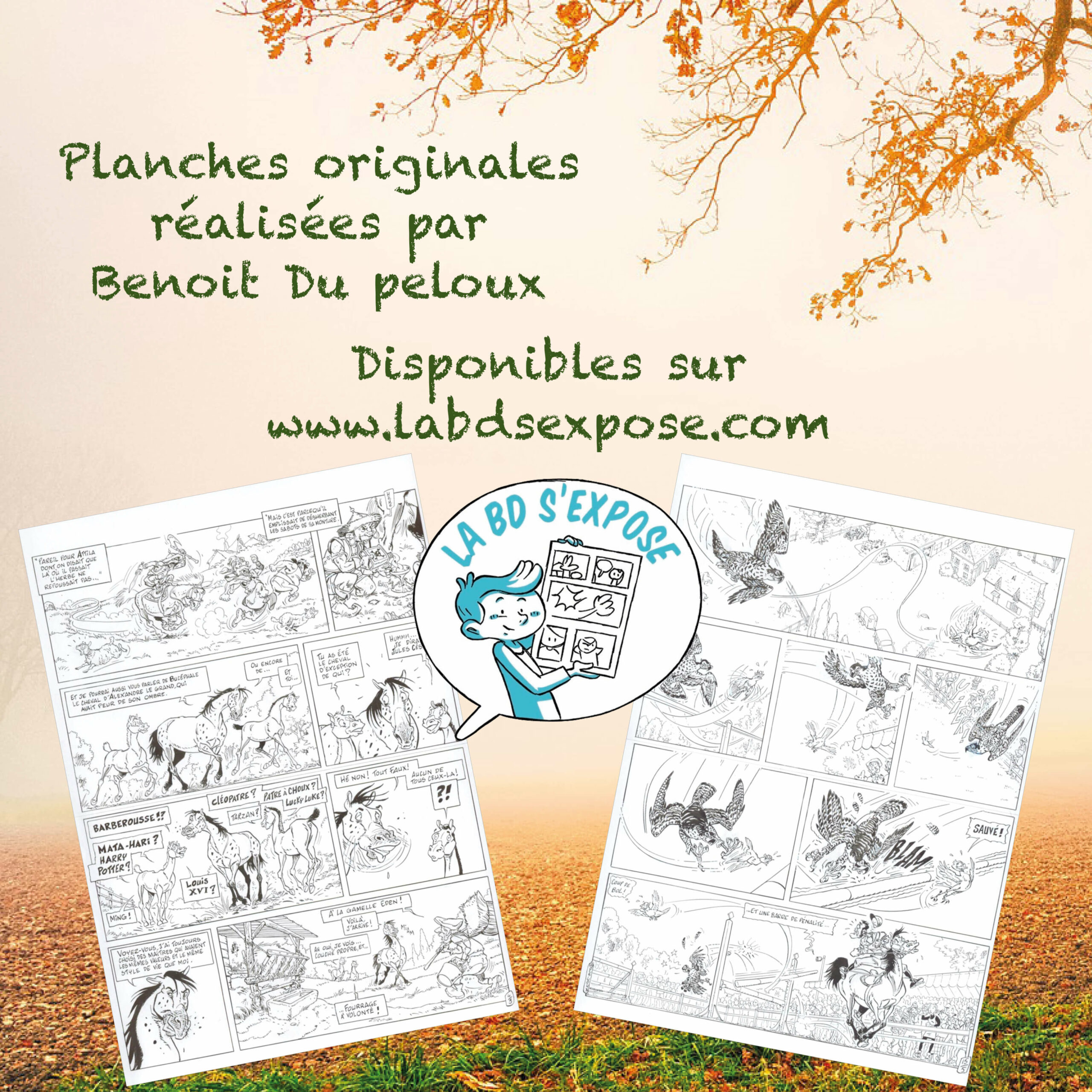 Réseaux planches originales de bandes dessinees Triple Galop Benoit du Peloux La BD s'expose