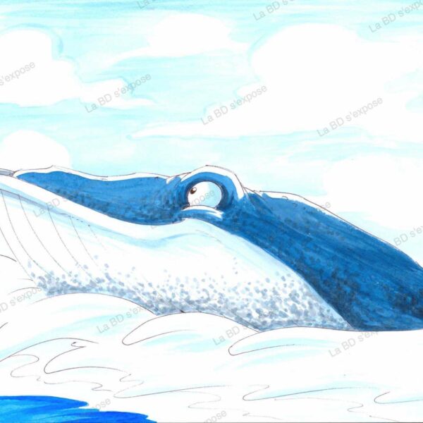 Dessin Original Baleine Bleue MoPi La BD sexpose