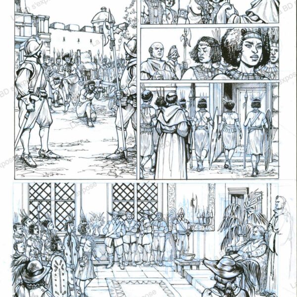 Planche originale de bandes dessinees Njinga tome 1 P2 encrage Alessia de Vincenzi La BD s'expose