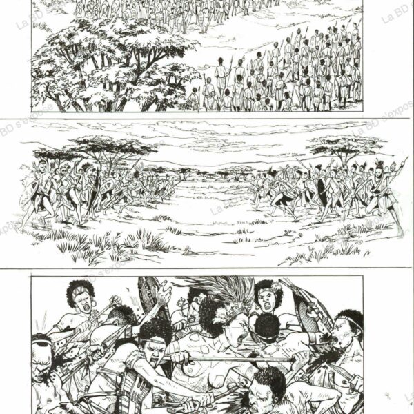 Planche originale de bandes dessinees Njinga tome 2 34 encrage Alessia de Vincenzi La BD s'expose