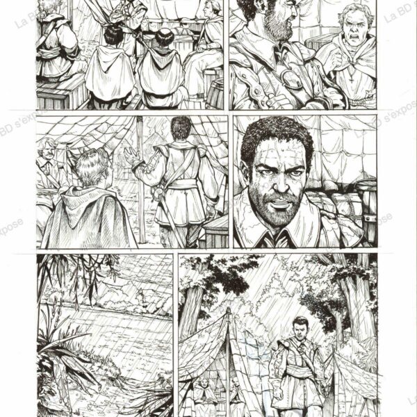 Planche originale de bandes dessinees Njinga tome 2 P21 encrage Alessia de Vincenzi La BD s'expose