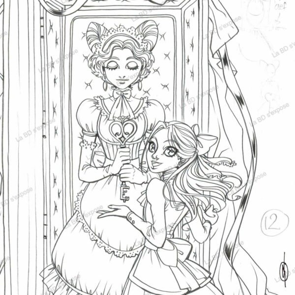 Dessin Original Princesse Sara Tome 1 P12 case 8 Nora Moretti La BD s'expose