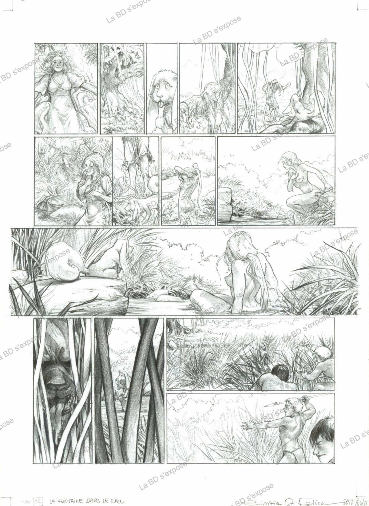 Planche originale de bande dessinee La fontaine dans le ciel tome 1 P22 Cinzia Di Felice La BD s'expose