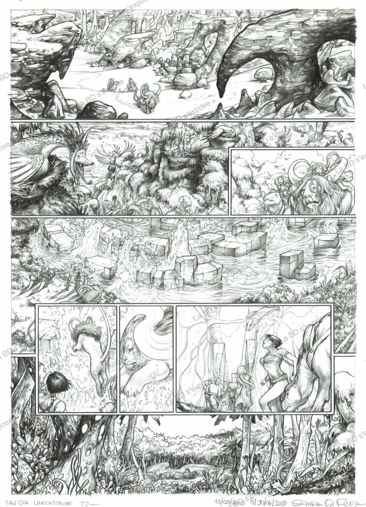 Planche originale de bande dessinee La fontaine dans le ciel tome 2 P07 Cinzia Di Felice La BD s'expose