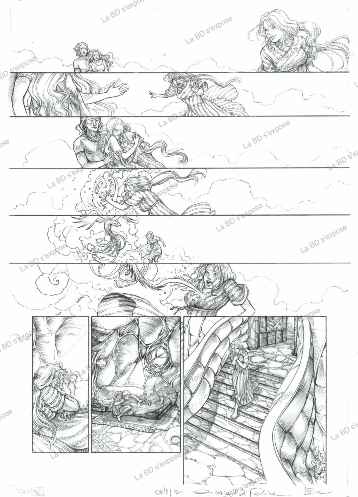 Planche originale de bande dessinee La fontaine dans le ciel tome 2 P36 Cinzia Di Felice La BD s'expose