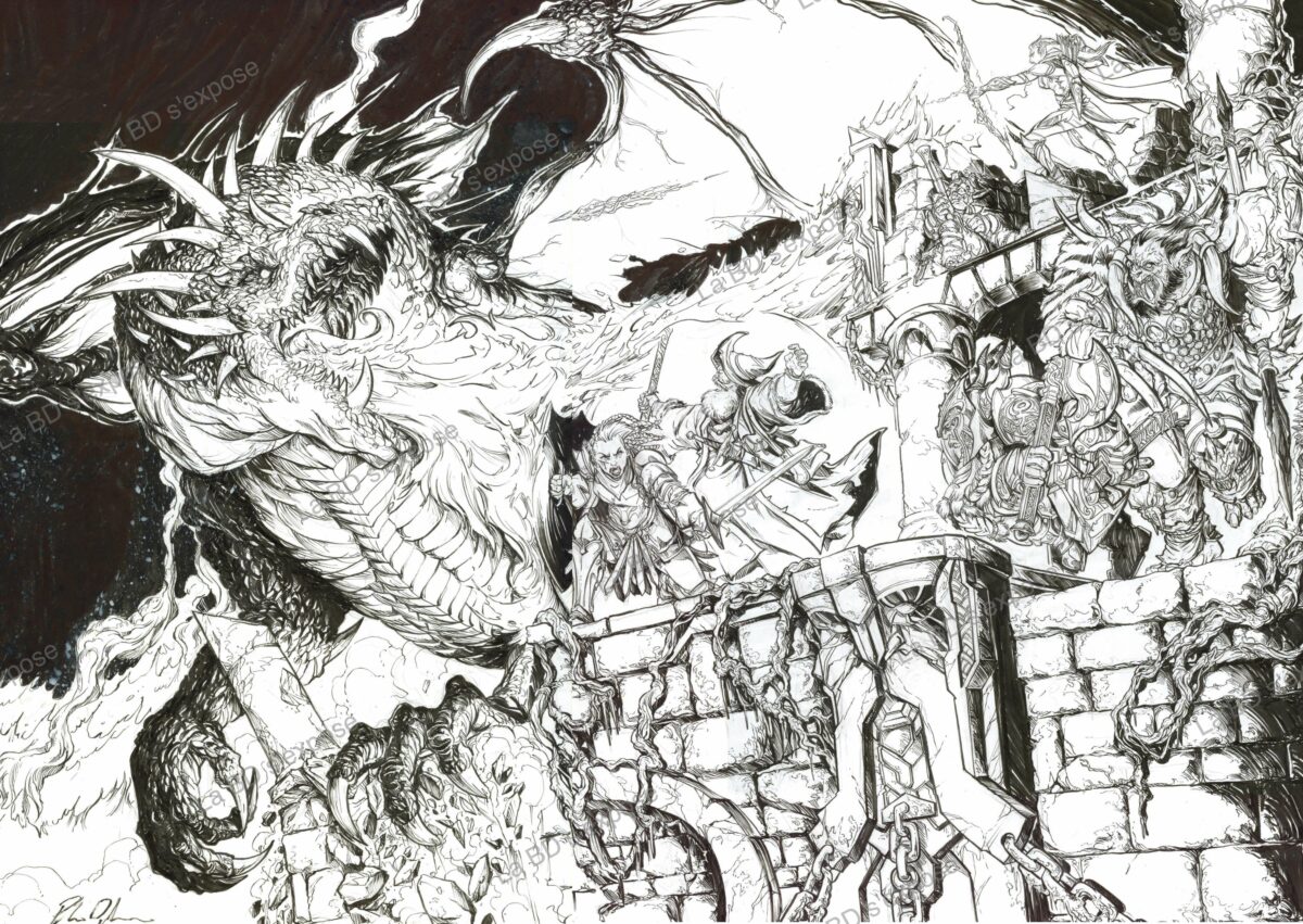 Dessin Original Bataille Dragon Paolo Deplano La BD s'expose