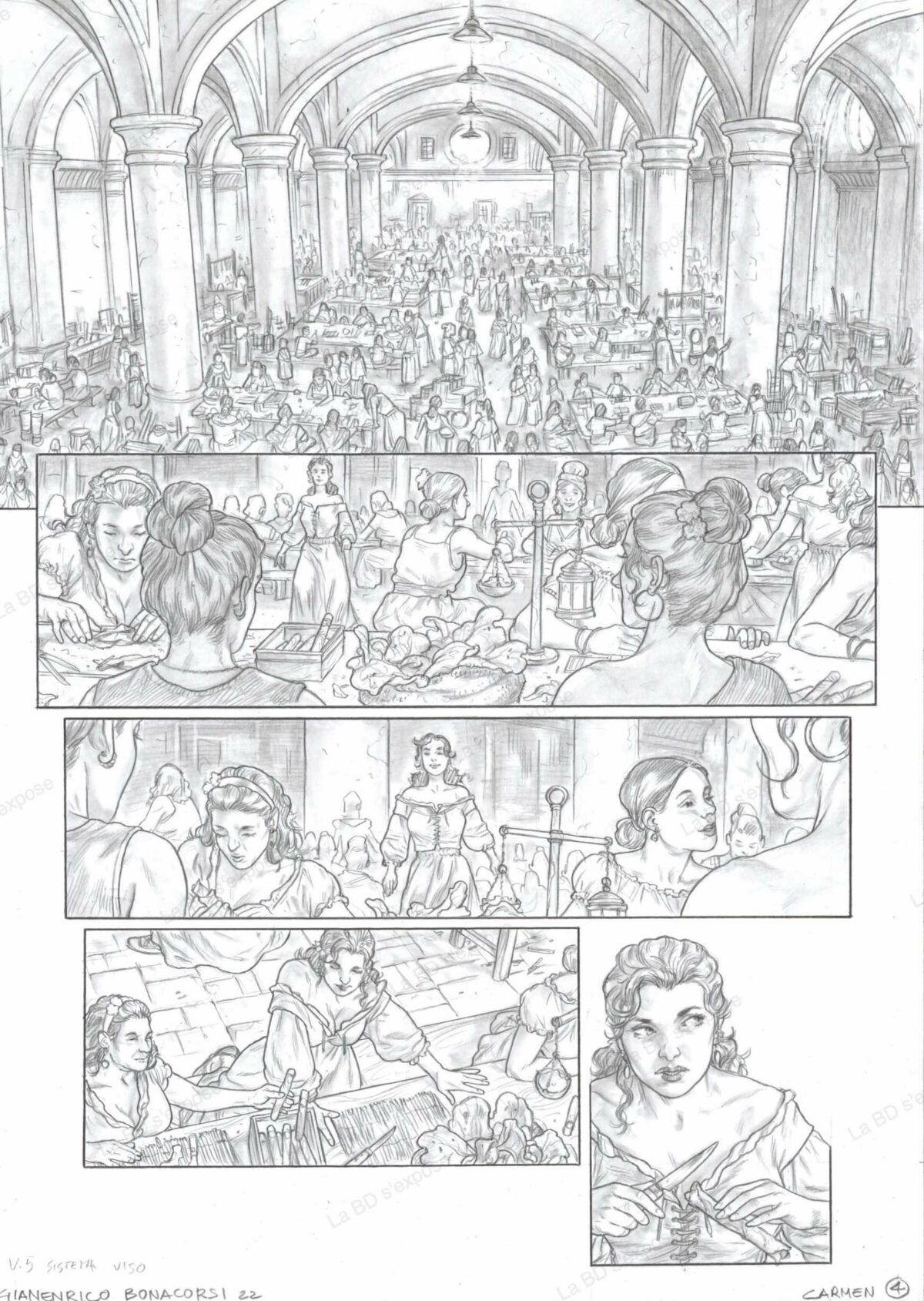 Planche Originale Carmen P4 Gianenrico Bonacorsi La BD s'expose