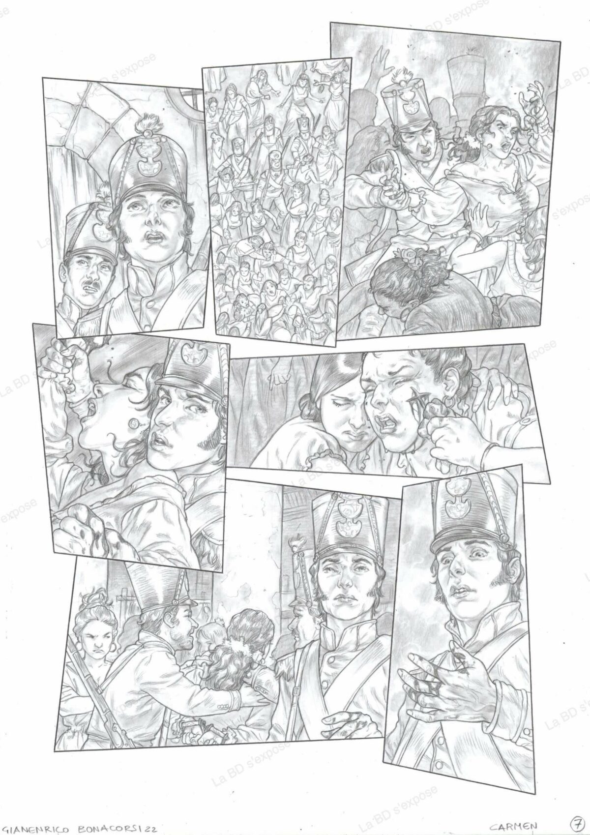 Planche Originale Carmen P7 Gianenrico Bonacorsi La BD s'expose