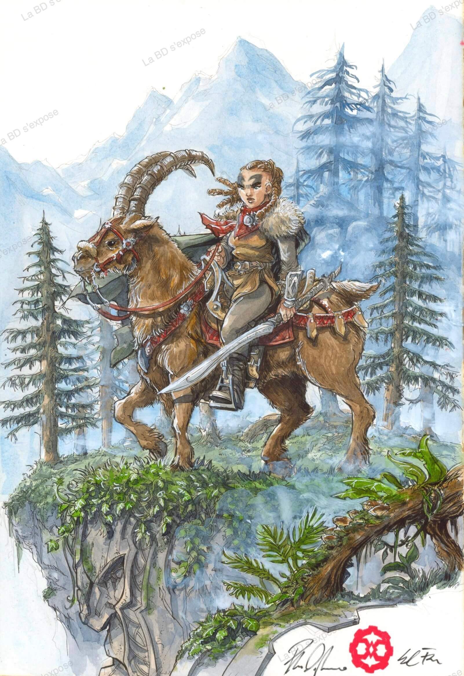 Dessin Original Fey du Temple Nains tome 13 Paolo Deplano Silvia Fabris La BD s'expose Dessin Original Fey du Temple Nains tome 13 Paolo Deplano Silvia Fabris La BD s'expose