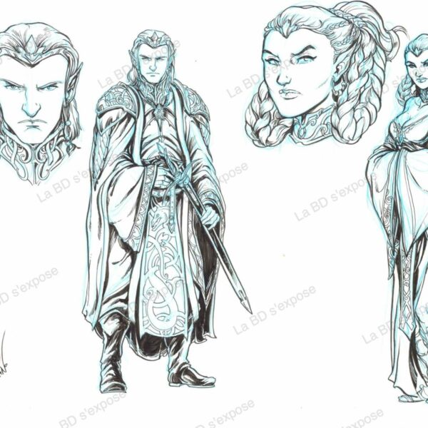 Dessin original Paolo Deplano Recherche Elfes pour Nains Tome 18 La BD s'expose