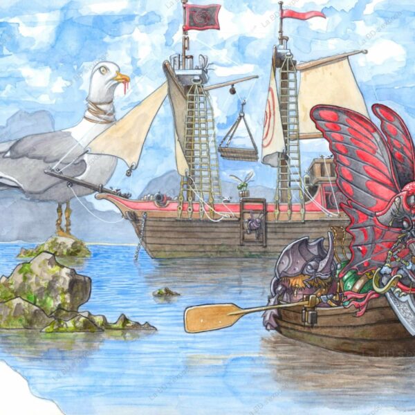 Le bateau des pirates en plastok planche originale de BD Plastok Nicolas Signarbieux La BD s'expose