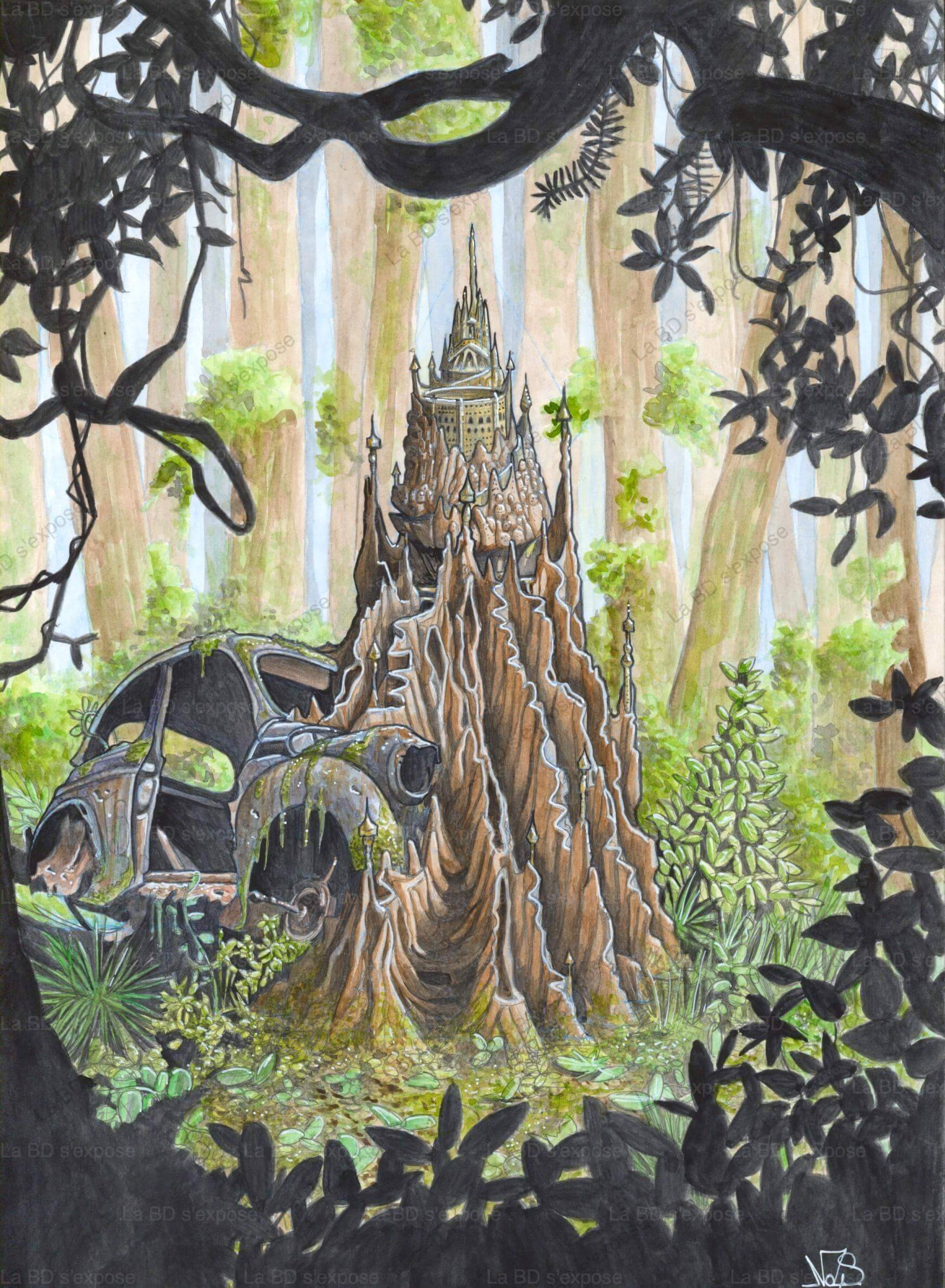 Ombre la capitale de l'empire fourmi planche originale de BD Plastok Nicolas Signarbieux La BD s'expose Ombre la capitale de l'empire fourmi planche originale de BD Plastok Nicolas Signarbieux La BD s'expose